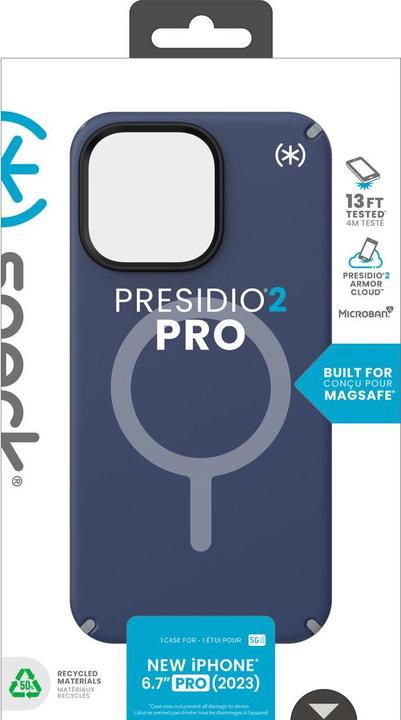Actual product image speck Presidio2 Pro + MS Apple iPhone 15 Pro Max Coastal Blue - with Microban (Apple iPhone 15 Pro Max)