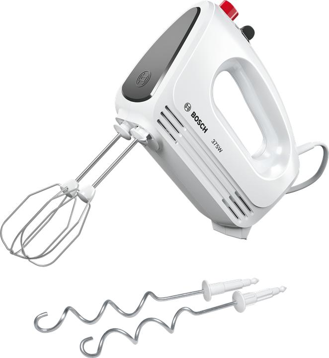 Produktbild Bosch Hausgeräte Hand Mixer MFQ22100 CleverMixx 375 W, Number of speeds 4, Turbo mode, White/Dark Grey (375 W)