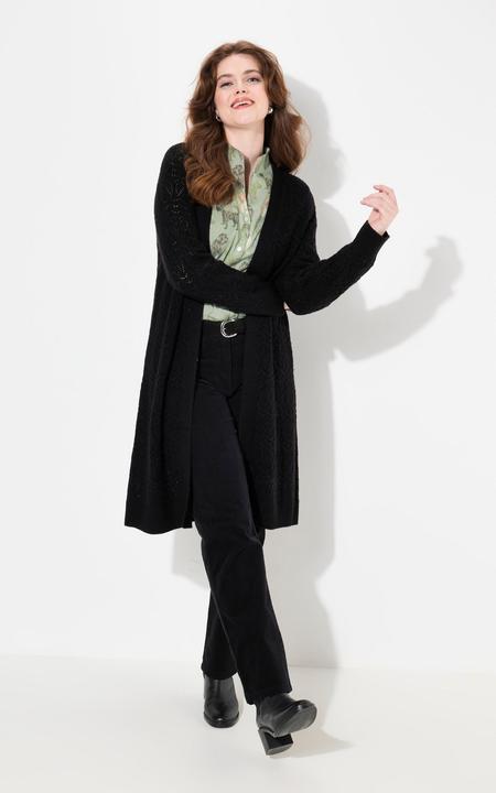 Produktbild Ulla Popken Long-Strickjacke, Struktur, offenes Modell (50, 52)