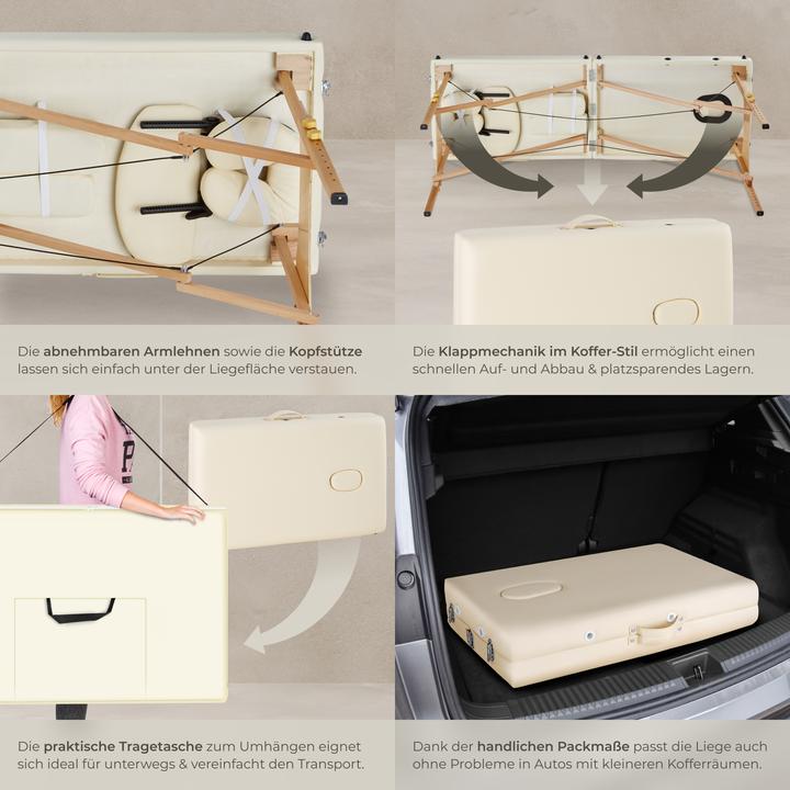 Actual product image tectake Massage Table Set Freddie | Massage table w/ headrest, armrests, face pad & bolster supports
