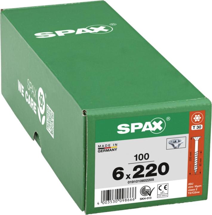 Actual product image Spax Senkmultikopf T-Star Plus T30 Teilgewinde Wirox (100 Screws per piece, 6 x 220 mm)
