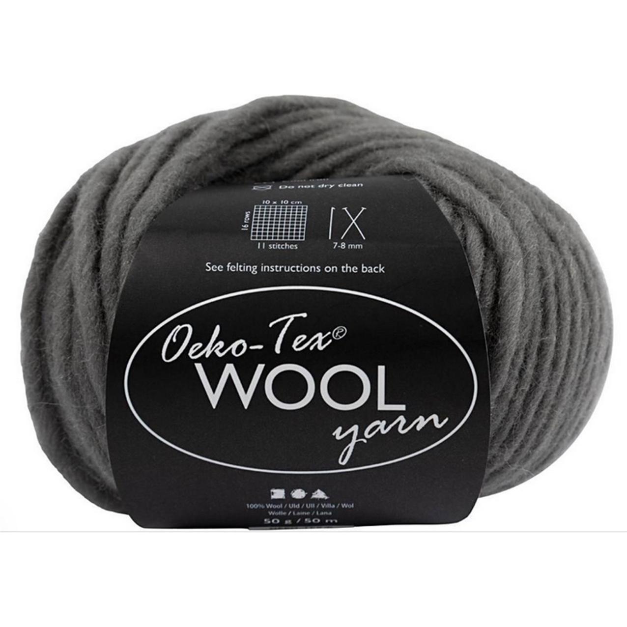 Thumbnail - Creativ Company Wolle Oeko-Tex 50 g, Grau, Garn + Wolle, Grau