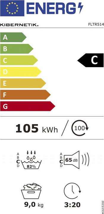 Energy Label Kibernetik SmartEdition SET514 9kg Wärmepumpentrockner C Titan (9 kg, Right)