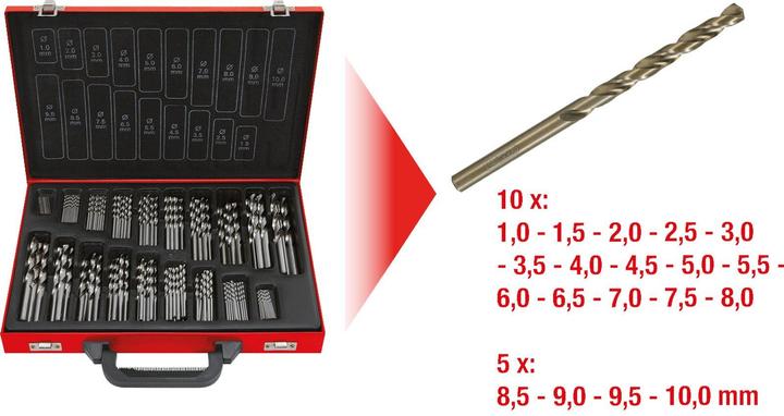 Immagine prodotto KS Tools Set di punte a torsione HSS-G CO 5 (10 mm)