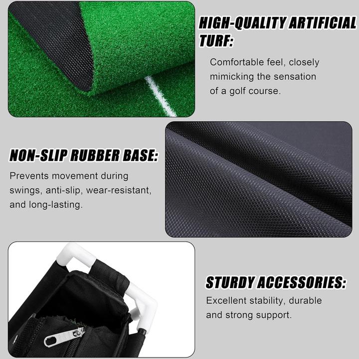Immagine prodotto PGM Golf Puttingmatte – Golf-Übungsmatte mit Putting & Chipping Set