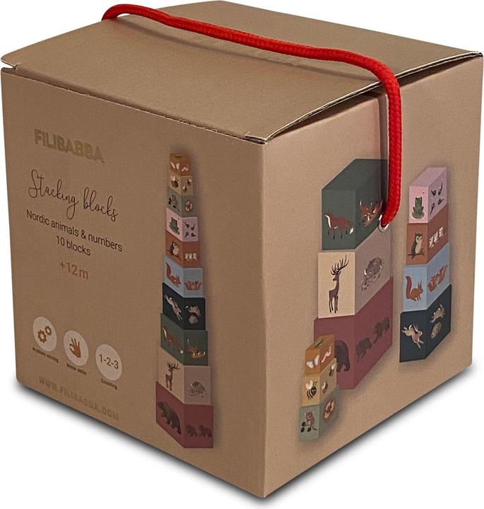 Actual product image Filibabba Stacking blocks - Nordic animals (FI-02177)