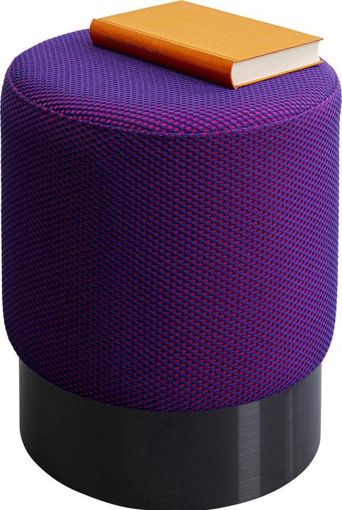 Actual product image Kare Design Stool Jody Purple Mesh Black Ø35cm