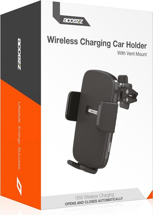 Produktbild Accezz Telefoonhouder auto - Draadloze oplader - Ventilatierooster - Zwart
