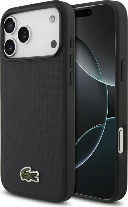 Lacoste Iconic Petit Pique Woven Logo MagSafe Case for iPhone 17 Pro Max Navy Blue (Apple iPhone 17 Pro Max)