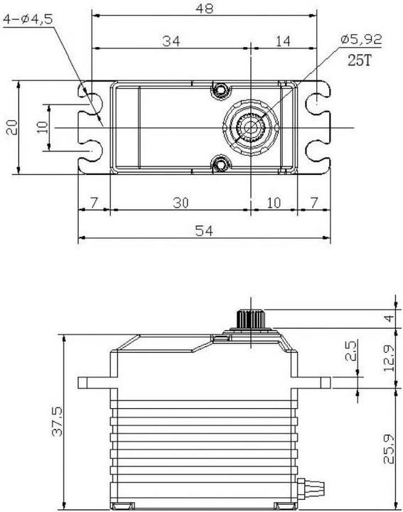 Actual product image TSP Racing Servo T81 BHMW 45 Kg Waterproof IP67 Standard