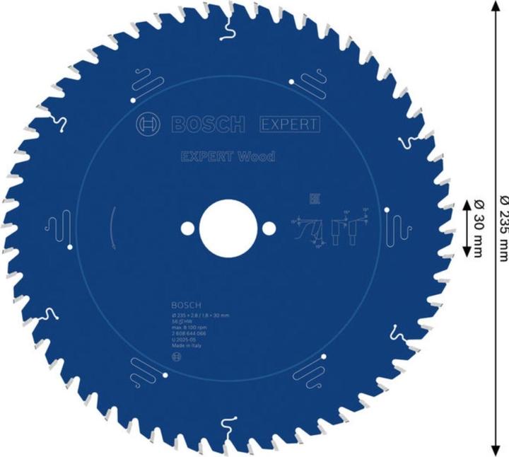 Produktbild Bosch Professional Zubehör Kreissägeblatt Expert for Wood, 235 x 30 x 2,8 mm, 56