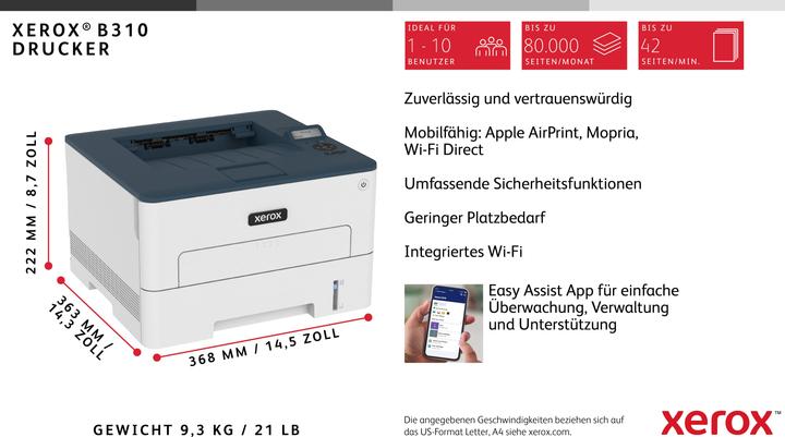 Produktbild Xerox Drucker B310 (Laser, Schwarz-Weiss)