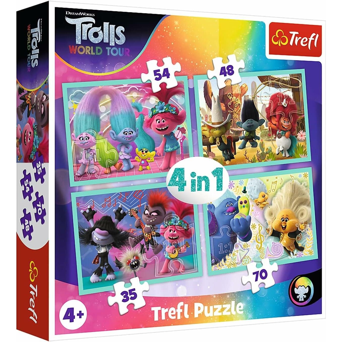 Trefl Puzzle Trolls 2: Weltreise 4in1 (35,48,54,70 Teile) (48 Teile)