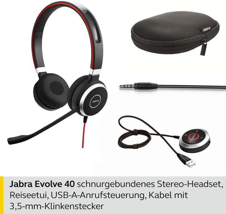 Produktbild Jabra Evolve 40 UC Stereo (Kabelgebunden, USB-A)