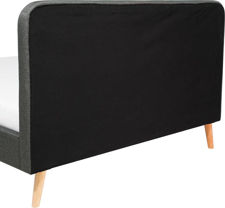 Actual product image Beliani Upholstered bed linen look grey slatted frame 140 x 200 cm RENNES (140 x 200 cm)