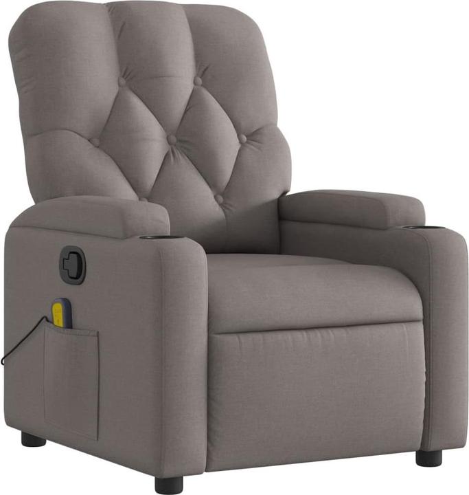 Immagine prodotto VidaXL Poltrona massaggiante in tessuto taupe,Colore: Taupe,Materiale: Tessuto (100