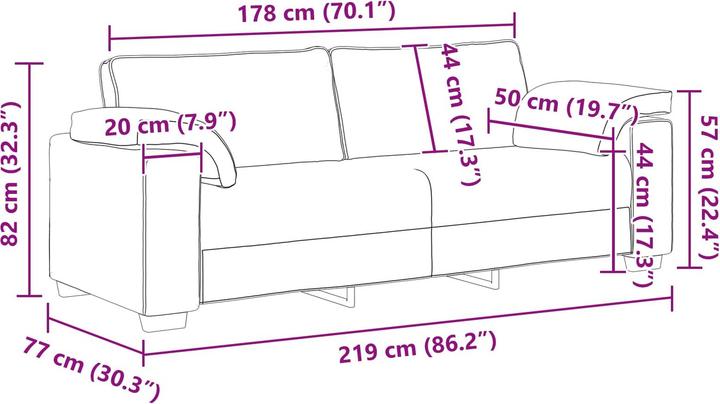 Produktbild vidaXL Stoff-Sofa (2-Sitzer, 3-Sitzer)