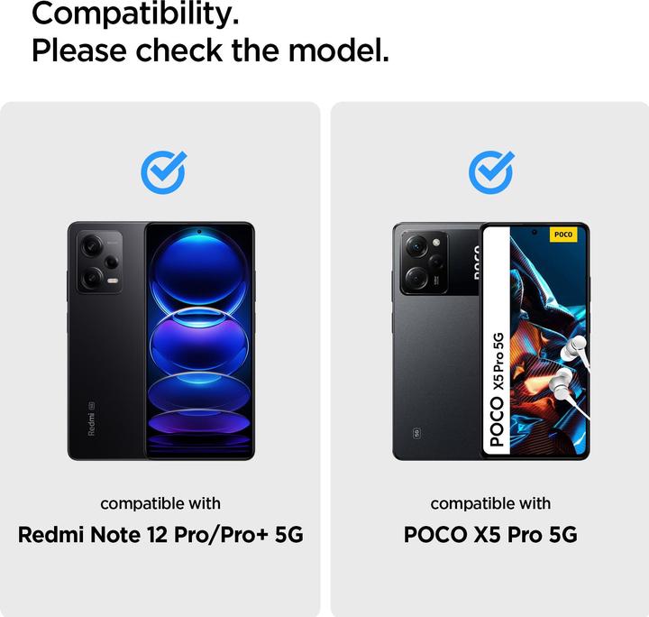 Actual product image Spigen Glas.TR Slim Xiaomi Redmi Note 12 Pro 5G/12 Pro+ Plus 5G 2szt./2pcs AGL06045 szkło hartowane (2 Piece, Xiaomi Redmi Note 12 Pro+ 5G)
