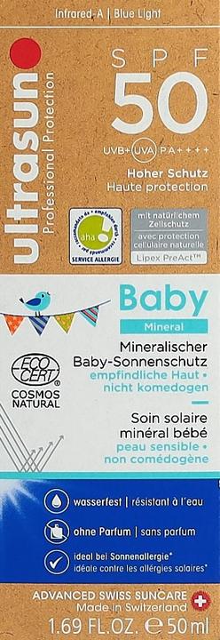 Image du produit Ultrasun Baby Mineral SPF50 Tb 50 ml (Crème solaire, SPF 50, 50 ml)
