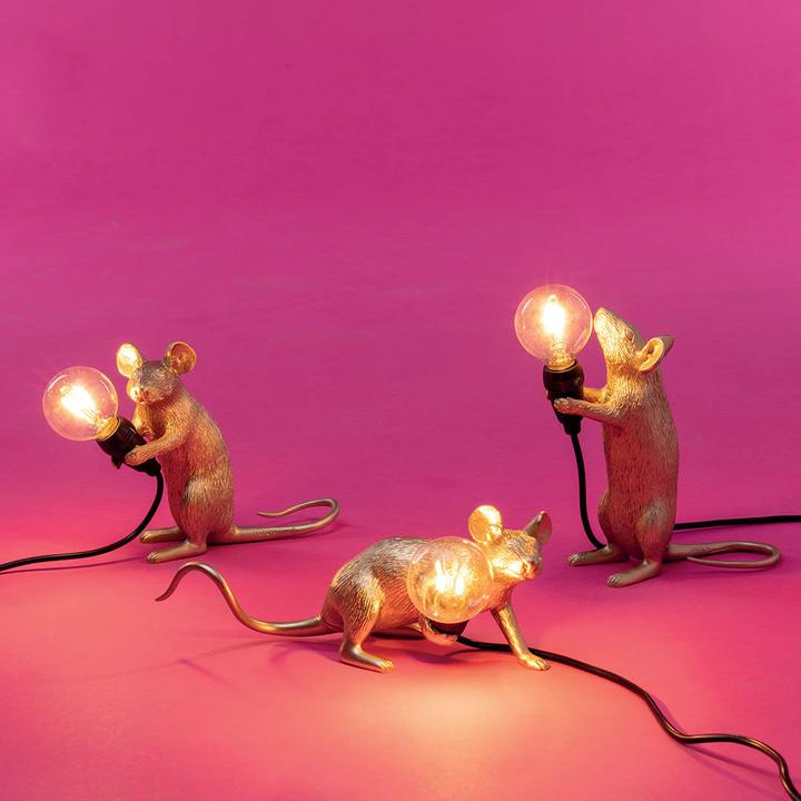 Actual product image Seletti Mouse Lamp Mac Sitting Table Lamp Gold (E14)