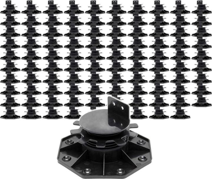 XPOtool Corner Support Feet Set of 100 2700kg Capacity Feet Adjustable in Height 33-64mm Terrace (100 x)