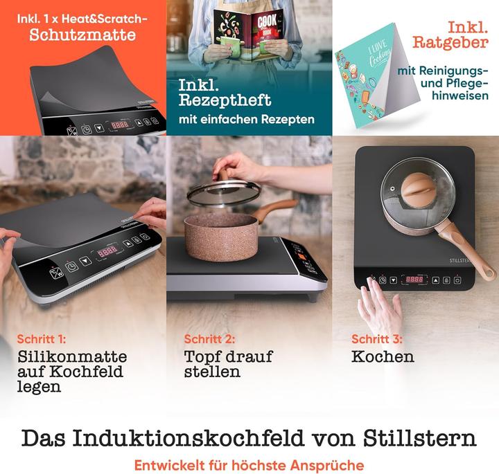 Produktbild Stillstern Induktionskochplatte mit Timer und Booster-Modus
