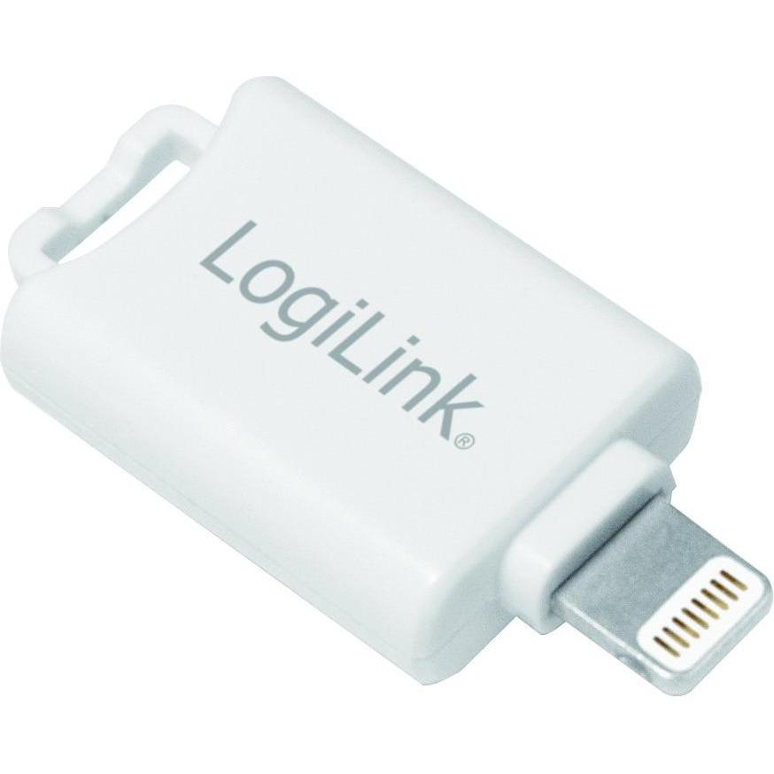 LogiLink Lightning su microSD iCard Reader (Lightning), Lettore di schede di memoria, Bianco