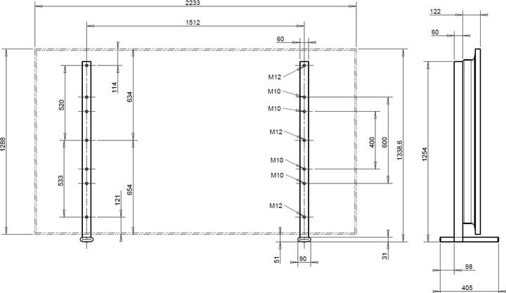 Produktbild DSS Tischständer Premium Twin 100 max. 136 kg Schwarz (100", 136 kg)