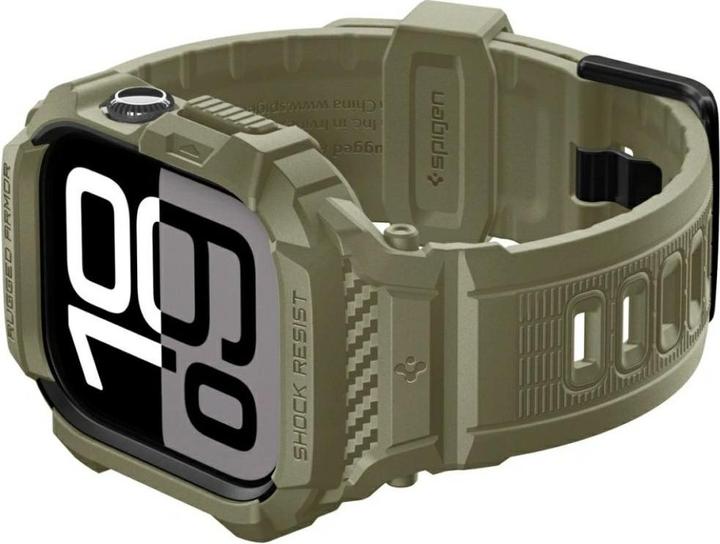 Produktbild Spigen - Rugged Armor Pro V2 - Apple Watch 10 46mm - Vintage Khaki (Silicone, TPU)