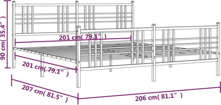 Image du produit vidaXL Bettgestell (200 x 200 cm)