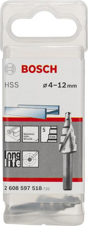 Actual product image Bosch Professional Zubehör HSS step drill 4 - 12 mm Acc (6 mm)
