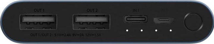 Actual product image Xiaomi Mi Powerbank 3 (10000 mAh, 18 W, 37 Wh)