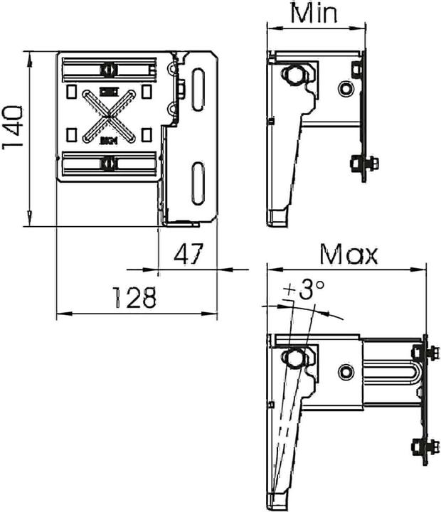 Produktbild OBO Bettermann obo-bettermann – Halterung Befestigung BKN200 350 Tiefe 198 – 351
