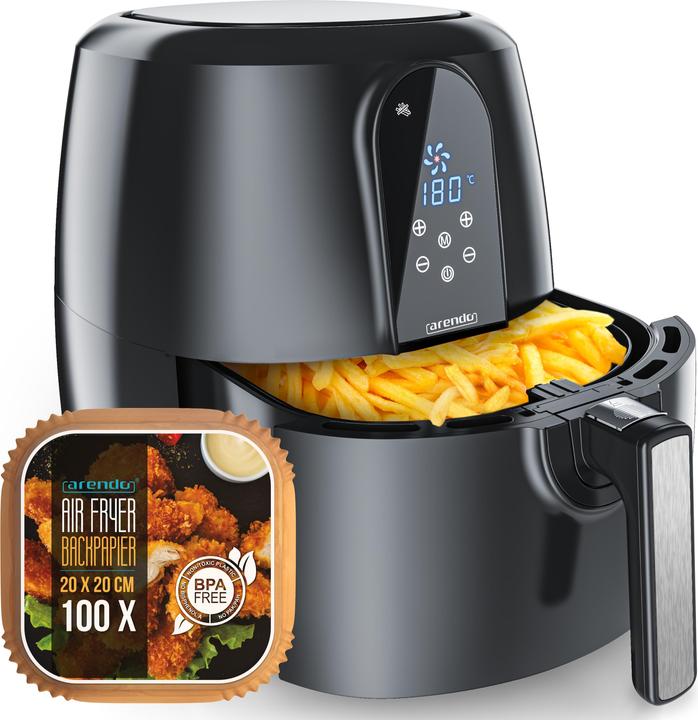 Immagine prodotto Arendo Heissluftfritteuse XXL Airfryer 5,2 L, bis 200 Grad, 3D Umluftsystem, Display, 1800 W, Fritteuse