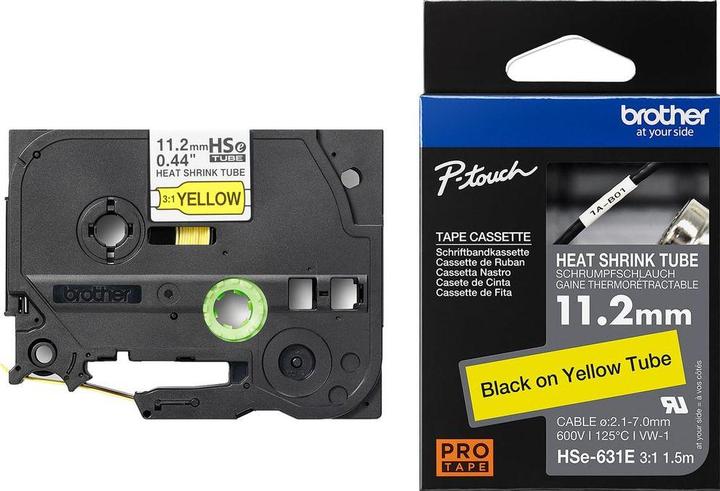 Produktbild Brother Heat-Shrink-Tube schwarz/gelb (1.12 cm, Gelb, Schwarz)