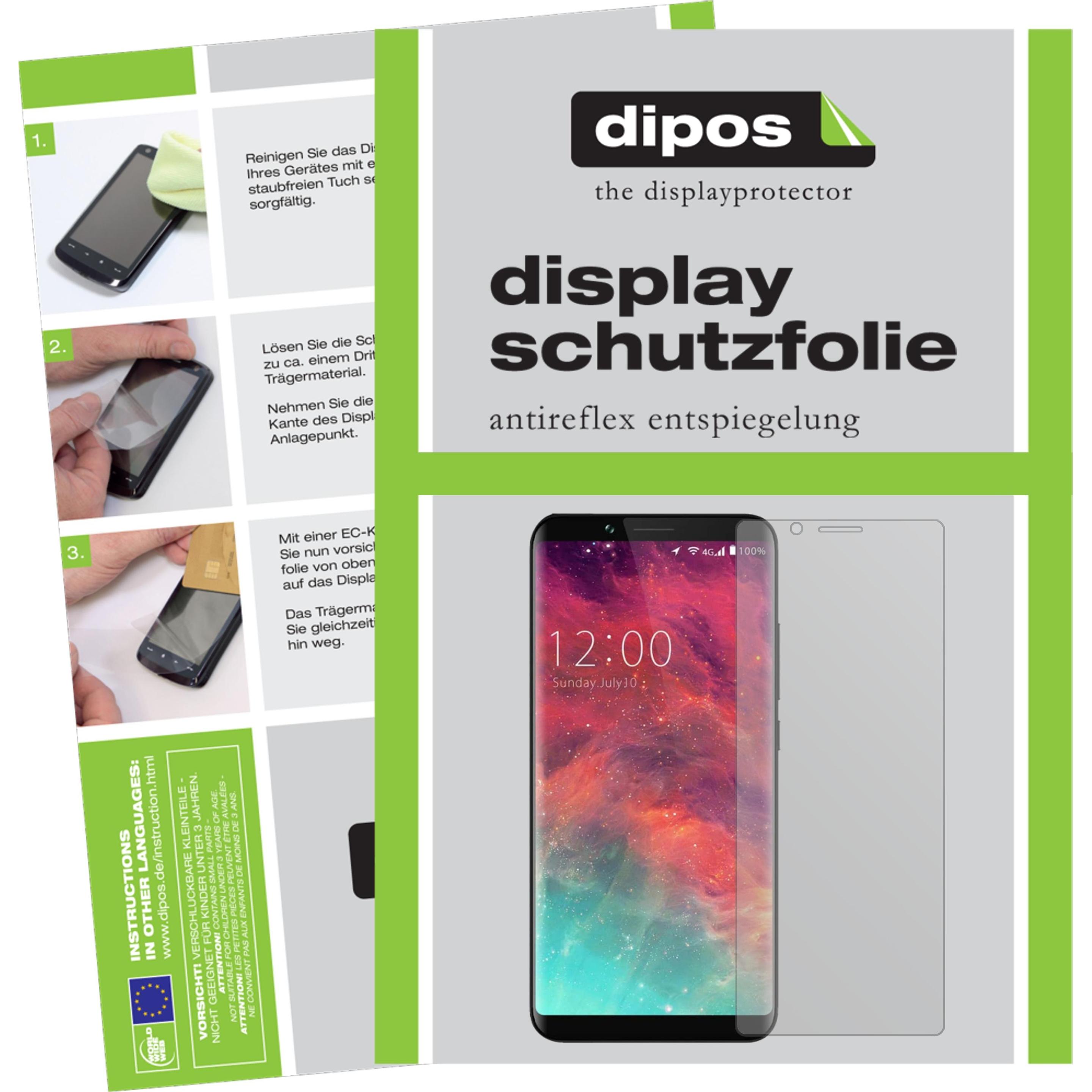 Dipos Displayschutzfolie Antireflex (2 Stück, Umidigi S2), Smartphone Schutzfolie, Transparent