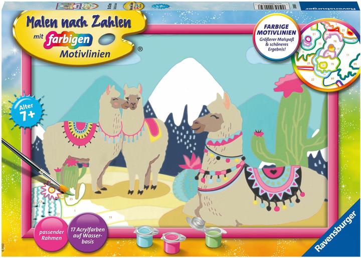 Produktbild Ravensburger Malen nach Zahlen 20065 - Glückliche Lamas – Kinder ab 7 Jahren