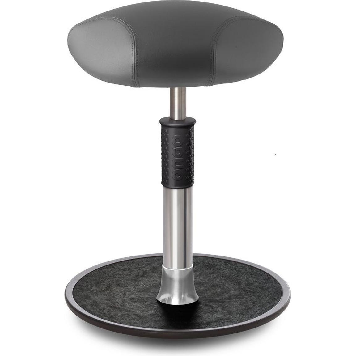 Ongo, Bürostuhl, Sitz- Stehhocker Free Regular Triangel skai Kunstleder Grau Chrom /schwarz