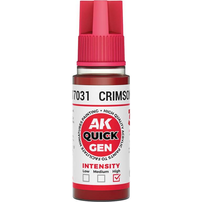 AK Interactive Pot de Quick Gen - Crimson Red (18 ml), Altri accessori gaming, Rosso