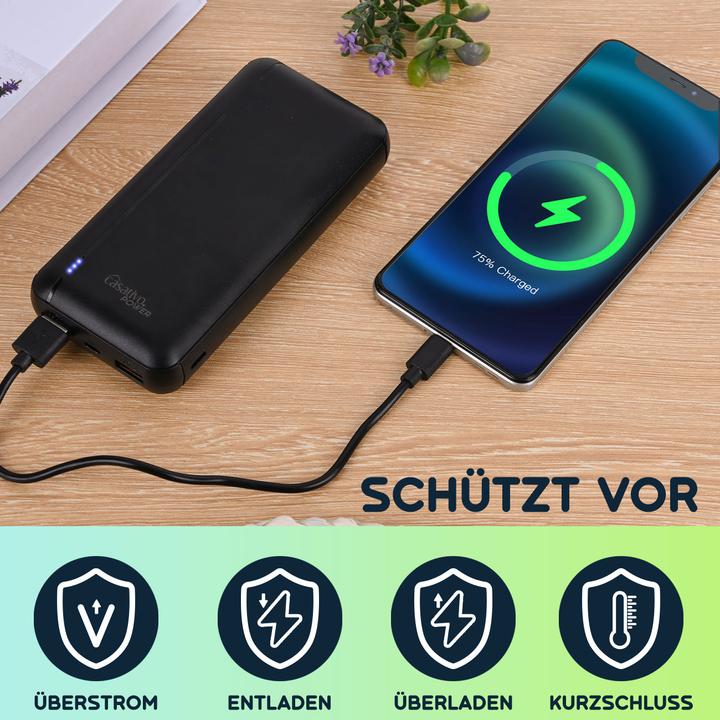 Produktbild Casativo Powerbank mit 3 USB Ports, USB-C PD & QC 3.0, 20.000 mAh (20000 mAh, 20 W)