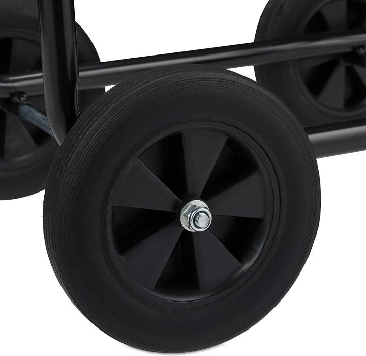 Image du produit Relaxdays Chariot à tuyaux en métal, avec roues (60 m)