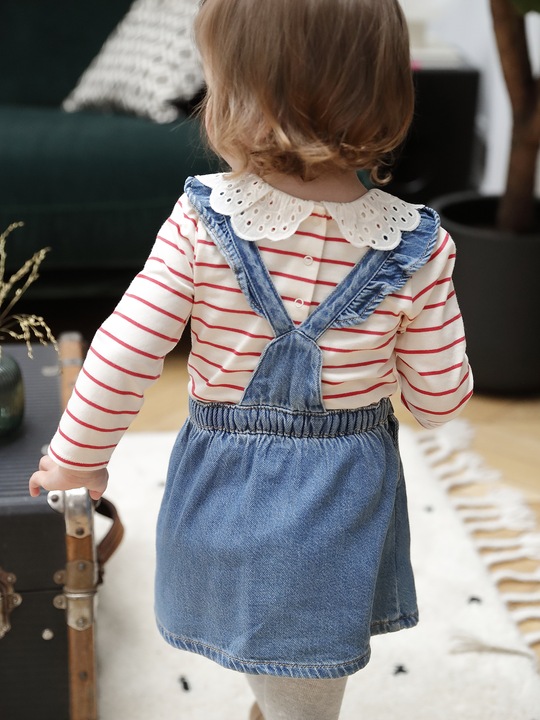 Actual product image Vertbaudet Baby Jeans-Latzkleid Oeko-Tex (98)