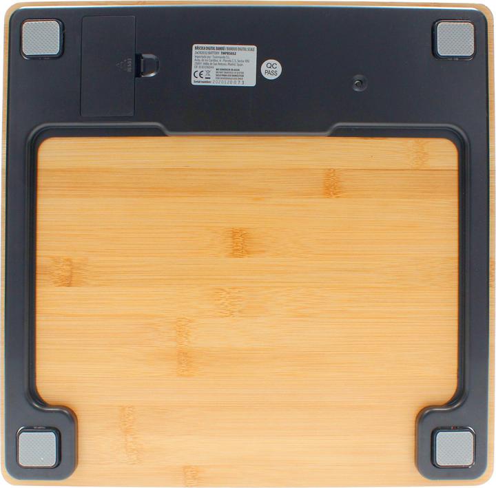 Actual product image TM Electron Bamboo Digital Bathroom Scale Ultra Slim Design 22.5mm LCD Display 84x41mm High Precision Sensors (180 kg)