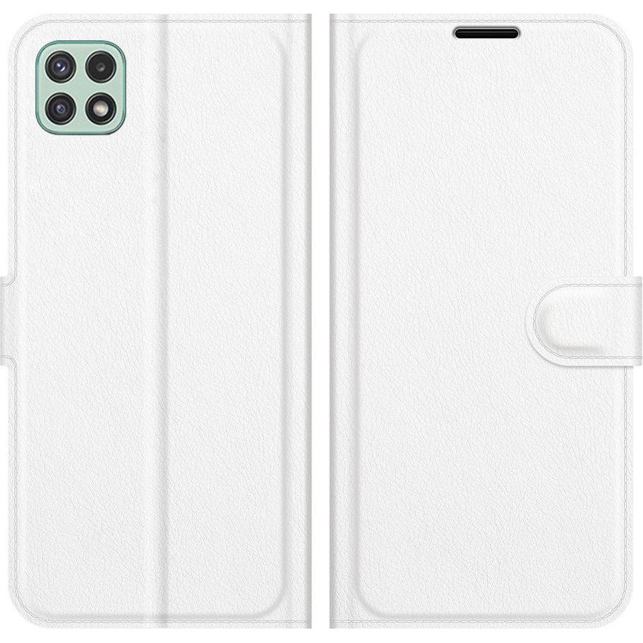 Thumbnail - Cover-Discount Galaxy A22 5G - Leder Etui Hülle weiss (Samsung Galaxy A22 5G), Smartphone Hülle, Weiss