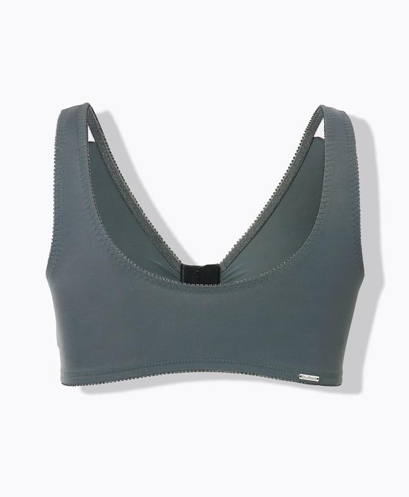 Produktbild Ulla Popken Bustiers, 2er-Pack, Blüten/uni, Vorderverschluss (2er Pack, 125 D)
