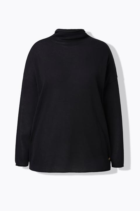 Produktbild Ulla Popken Pullover, Rollkanten, Boxy, Stehkragen, Langarm (60)