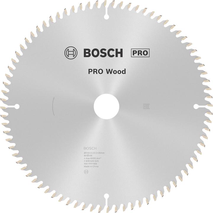 Produktbild Bosch Professional Zubehör PRO Wood Kreissägeblatt, 250 x 3.2 x 30 mm