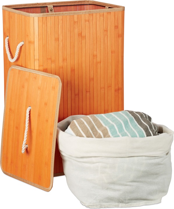 Immagine prodotto Relaxdays Cesto portabiancheria in bambù (83 l)