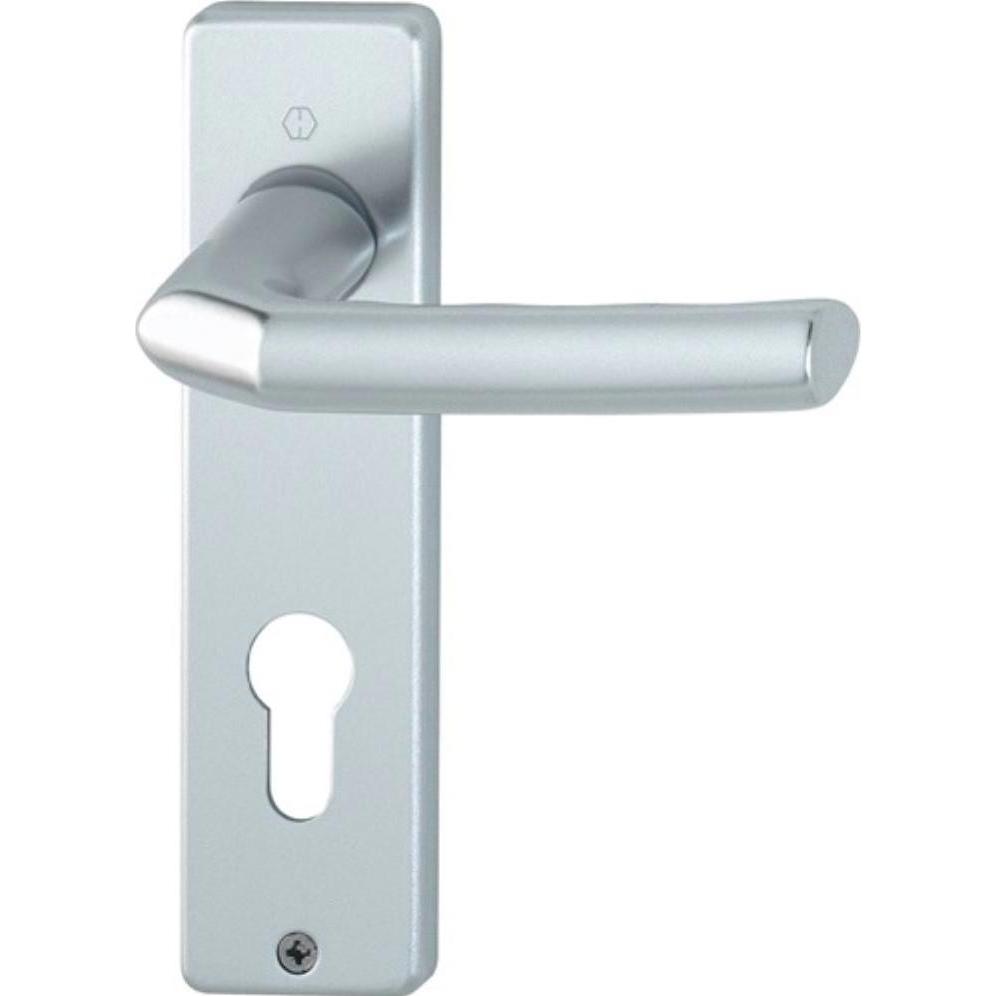 Hoppe, Türgriff + Fenstergriff, Kurzschildgarnitur Birmingham 1117/202KP/AP Aluminium F1 PZ eckig Drückergarnitur (Türgr...