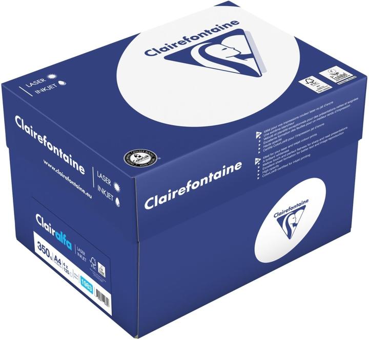 Produktbild Clairefontaine Multifunktionspapier Clairalfa A4 210x297mm 350g/qm weiss VE=125 Blatt (350 g/m², A4)